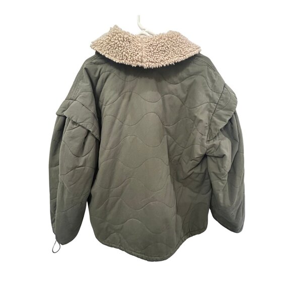 LUCKY BRAND - Olive Teddy Jacket with Sherpa Collar - Picture 4 of 4